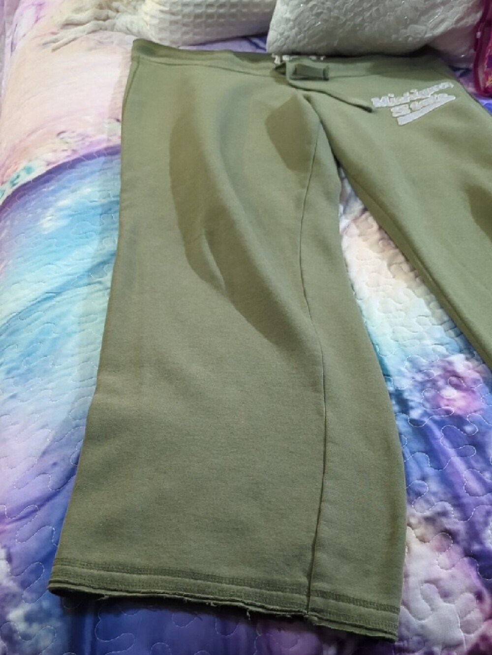 Campus Crew Michigan State Olive Green Jogger Sweatpants – Women’s Large - Picture 6 of 16